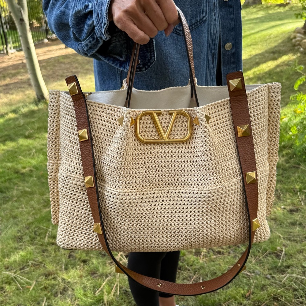 Authentic Valentino Raffia Summer Tote Bag